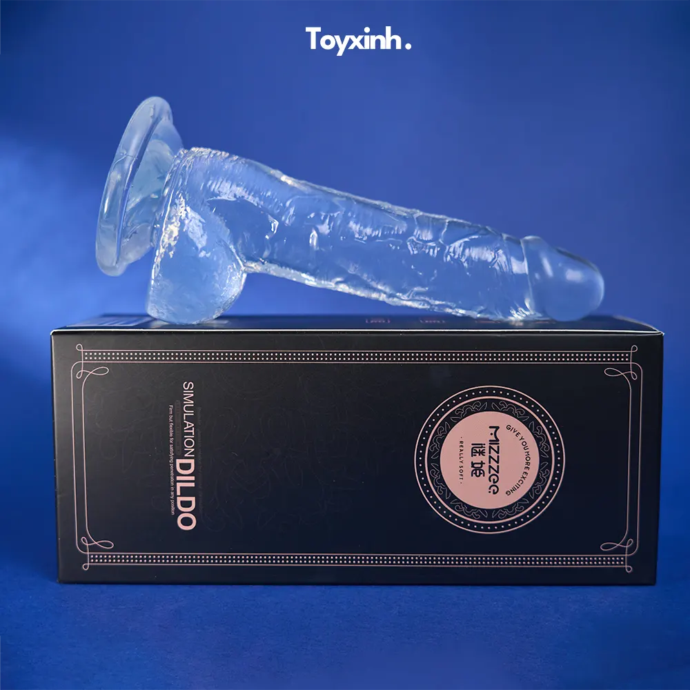 Dildo trong suốt góc nghiêng