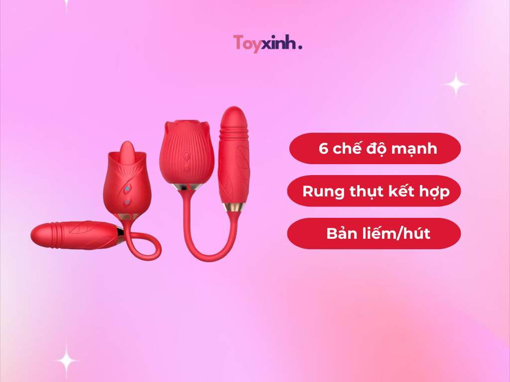 Máy rung thụt bú liếm Rosy Rue – Kết hợp giữa clit sucker và rung G-spot (coming soon)