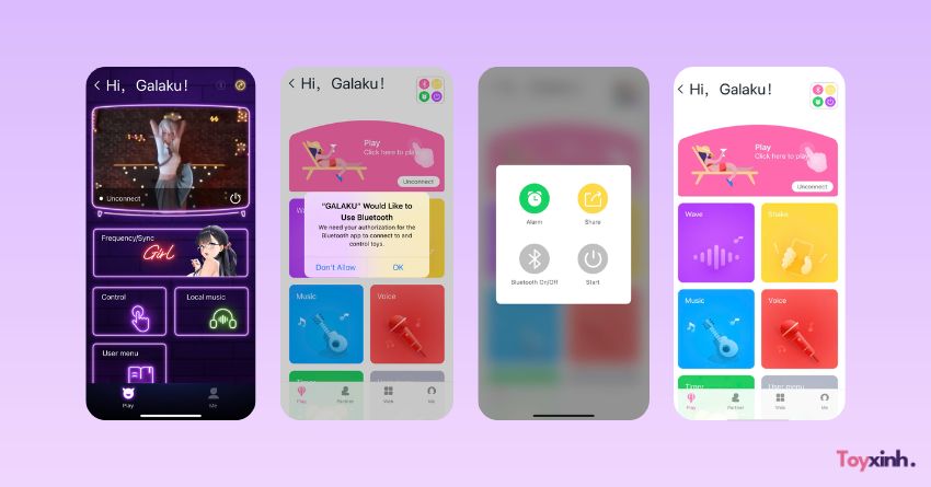 Kết nối trứng rung với app Galaku
