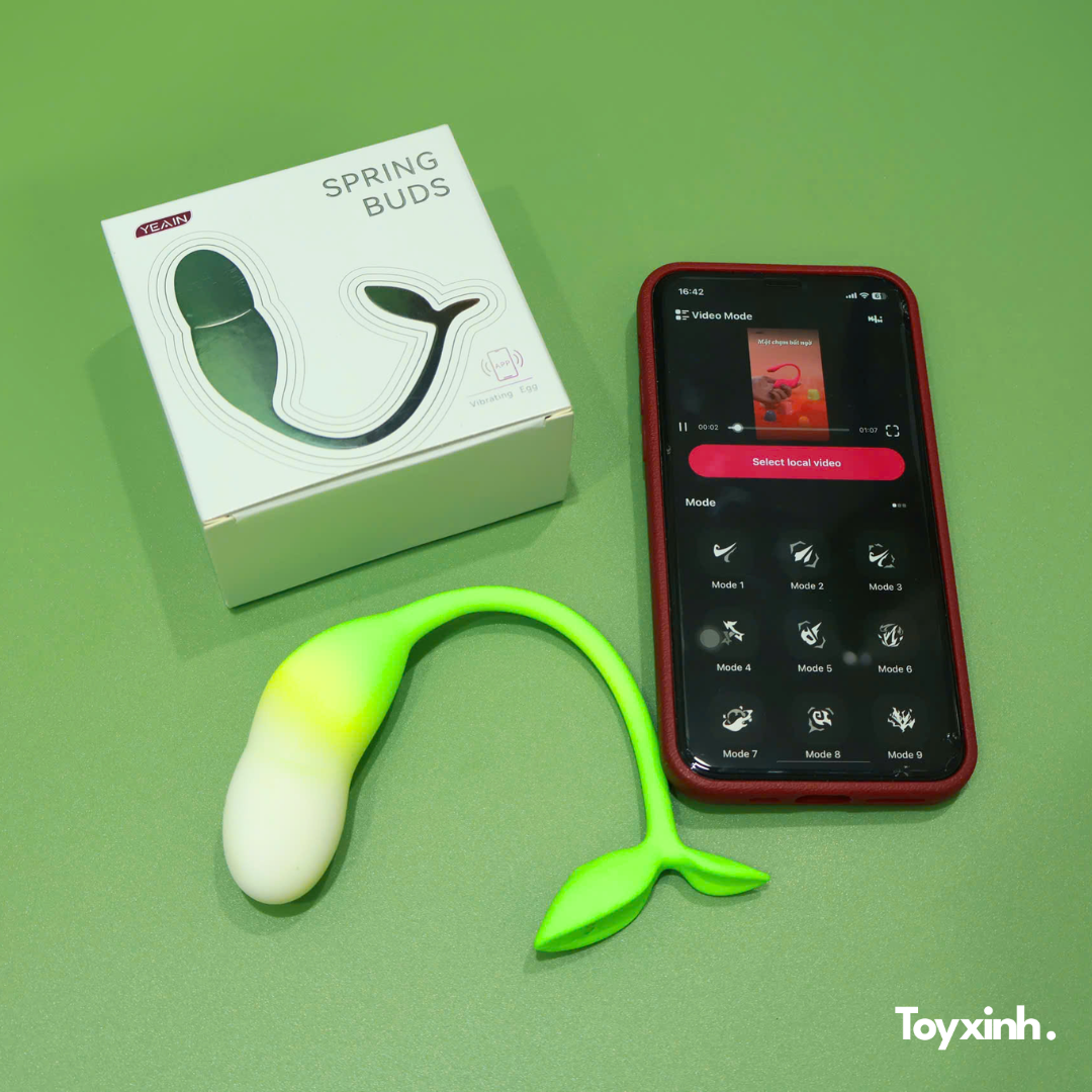 TRỨNG RUNG SPRING BUDS ĐIỀU KHIỂN TỪ XA QUA APP 9 CHẾ ĐỘ MẠNH MẼ