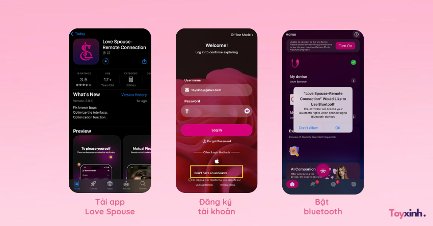 Kết hợp App điều khiển từ xa LoveSpouse