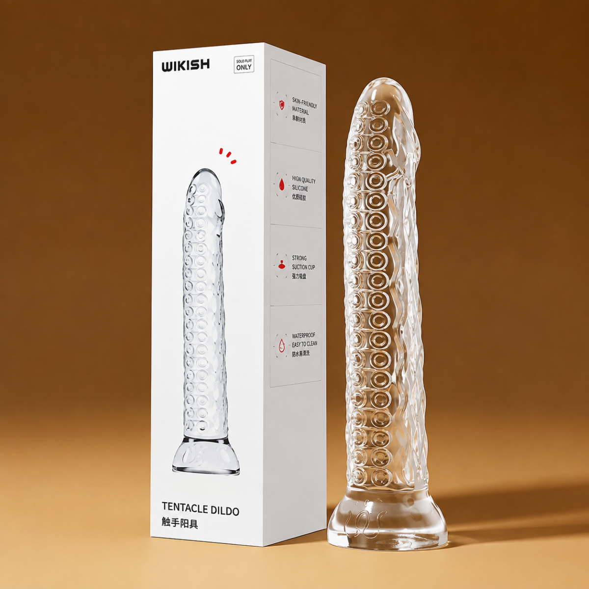 DILDO TRONG SUỐT CRYSTALIS OCTO