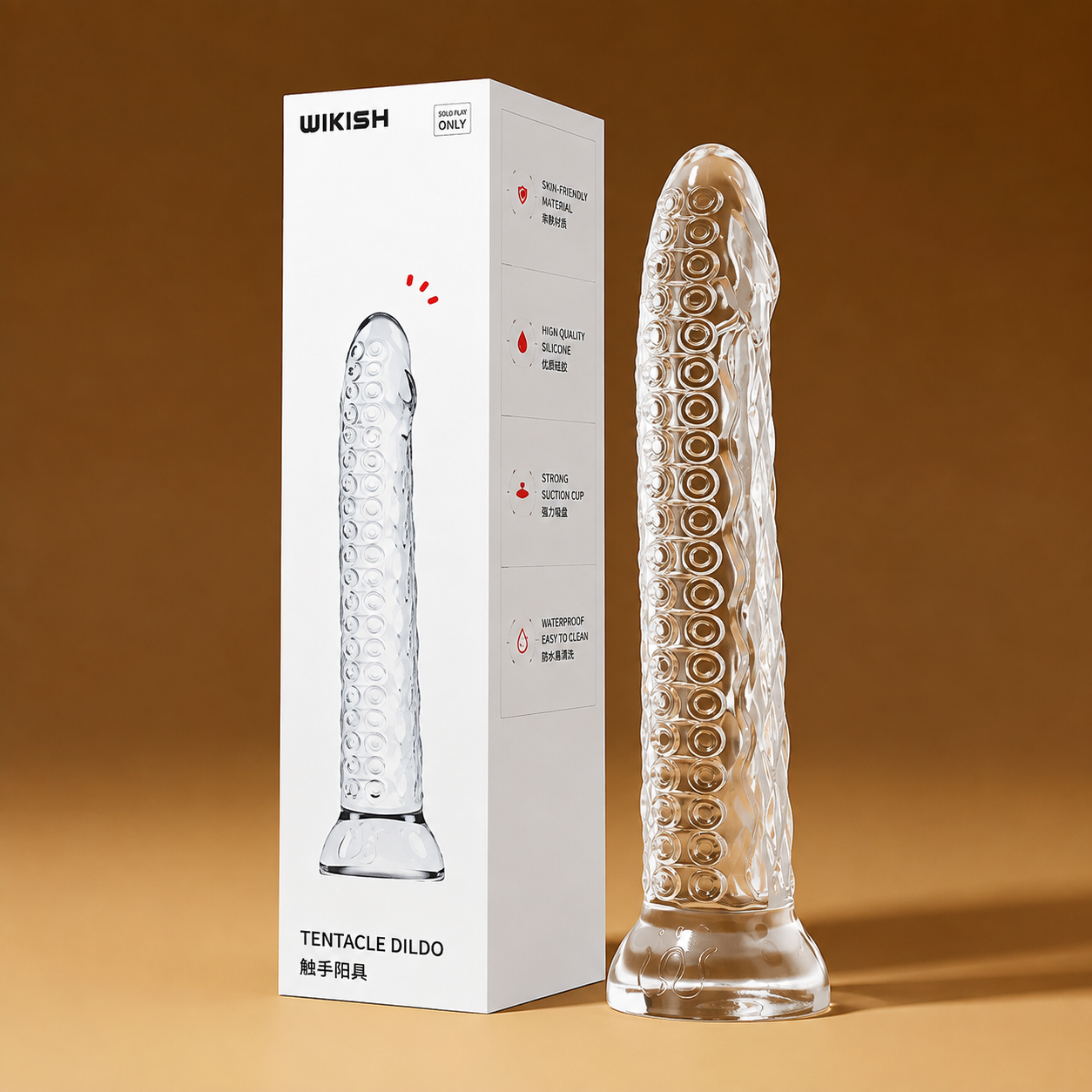 DILDO TRONG SUỐT CRYSTALIS OCTO