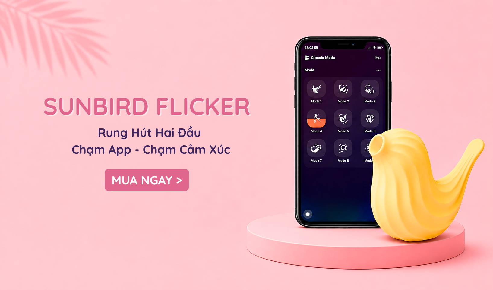 MÁY HÚT SUNBIRD FLICKER KÈM ĐUÔI RUNG ĐIỀU KHIỂN TỪ XA QUA APP 9 CHẾ ĐỘ